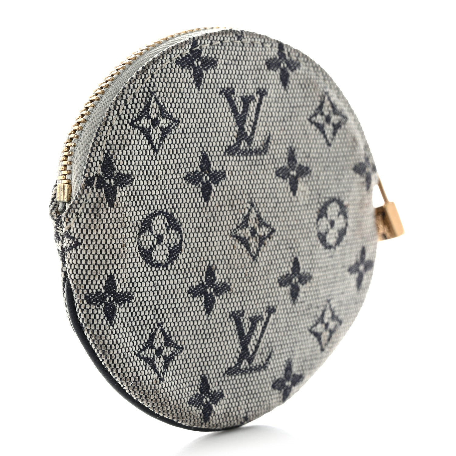 Louis Vuitton Mini Lin Croisette Round Coin Purse Blue 3 of 9