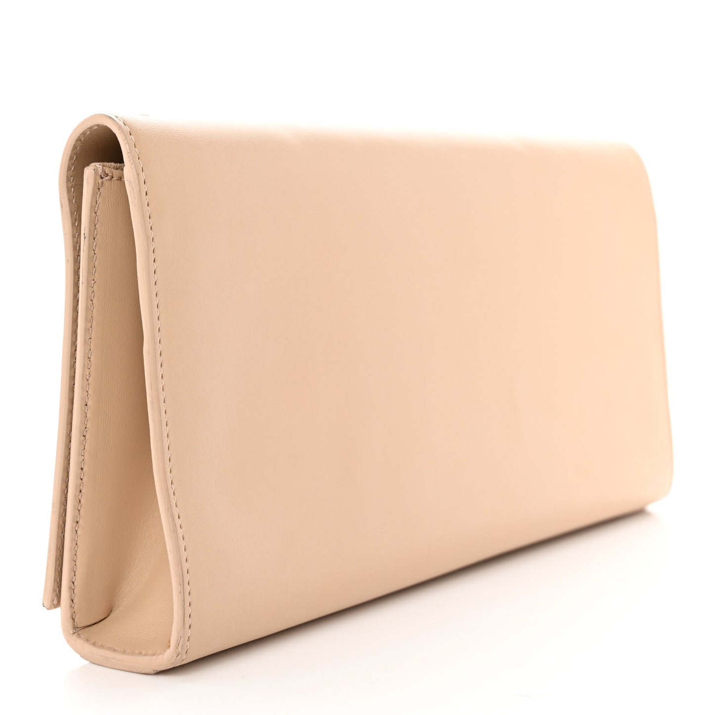 Calfskin Classic Monogram Tassel Clutch Nude Powder