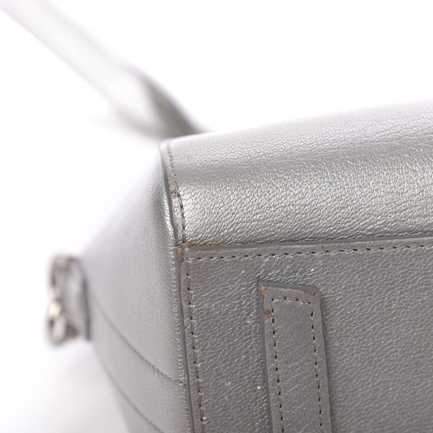 Metallic Sugar Goatskin Mini Antigona Silver