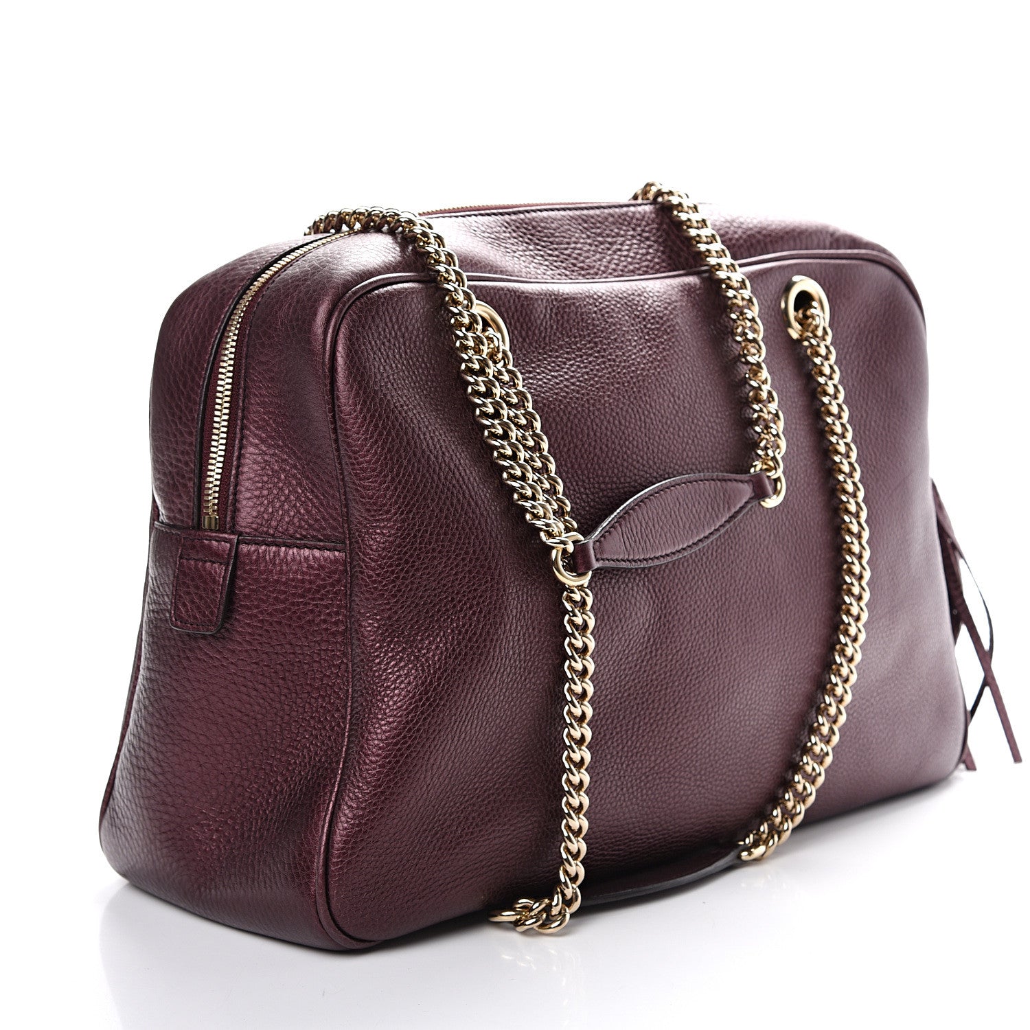 Gucci Metallic Cellarius Calfskin Medium Soho Bowler Classic Burgundy 2 of 10