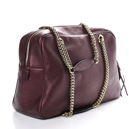 Gucci Metallic Cellarius Calfskin Medium Soho Bowler Classic Burgundy 2 of 10