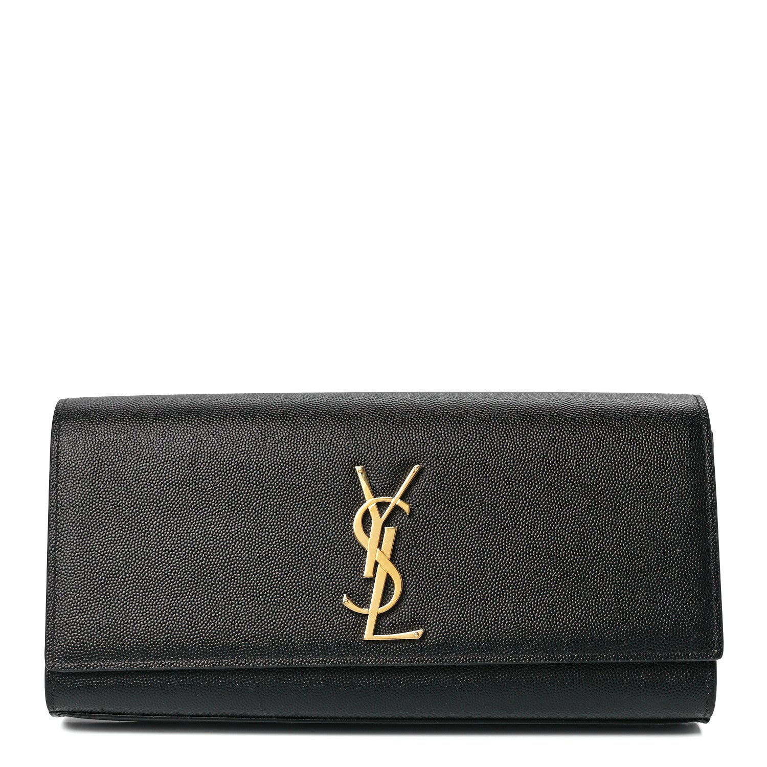 Saint Laurent Grain De Poudre Monogram Cassandre Clutch Black 1 of 12