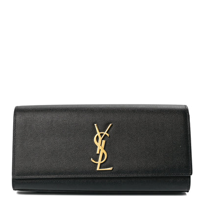 Saint Laurent Grain De Poudre Monogram Cassandre Clutch Black 1 of 12