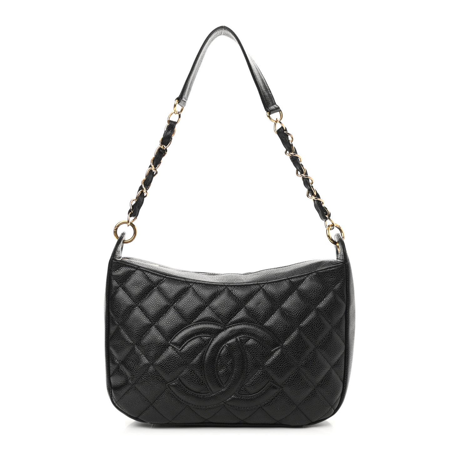 Caviar Quilted Timeless CC Shoulder Bag Black