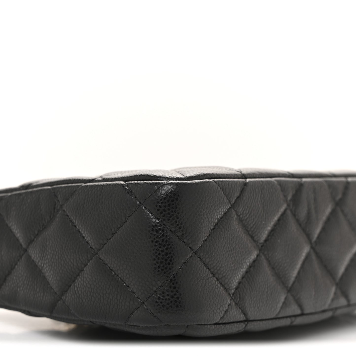 Caviar Quilted Purse With Chain Black