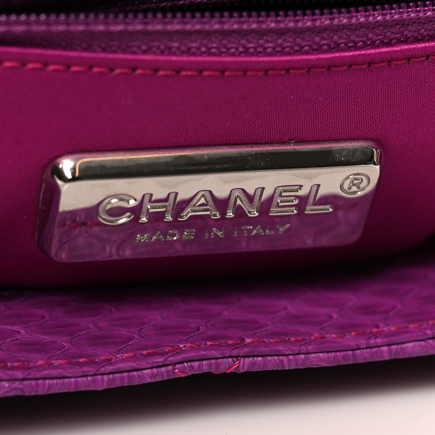 Chanel Elaphe Snakeskin Quilted Jumbo Easy Carry Flap Purple 6 of 10