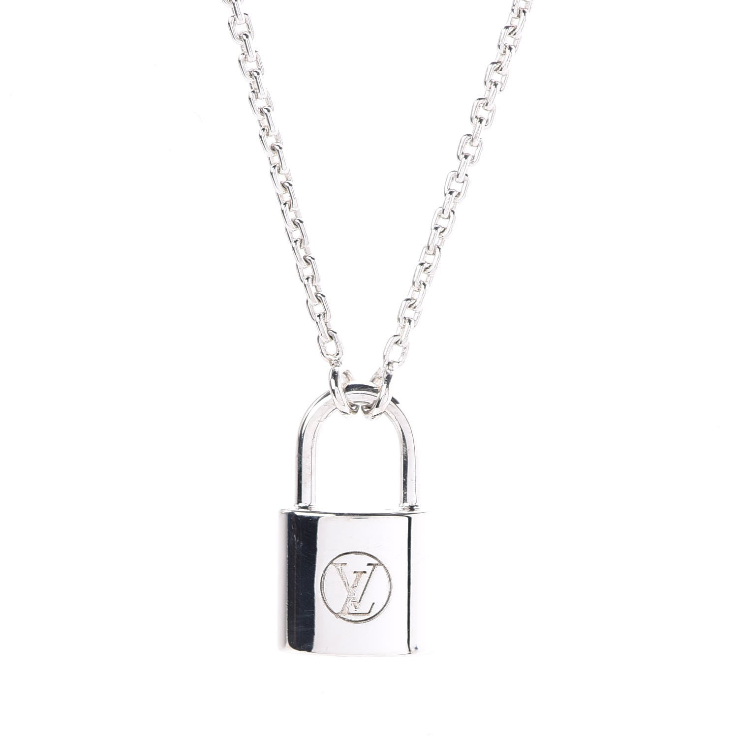 Louis Vuitton Sterling Silver Lockit Necklace 4 of 6