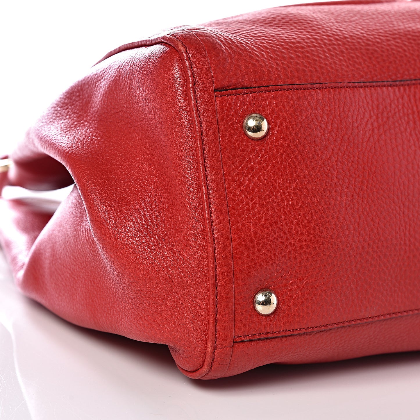 Pebbled Calfskin Medium Soho Shoulder Bag Red