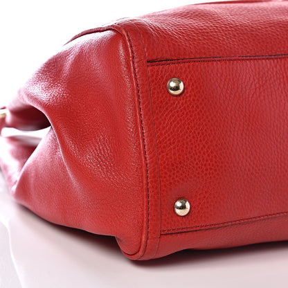 Gucci Pebbled Calfskin Medium Soho Shoulder Bag Red 7 of 12