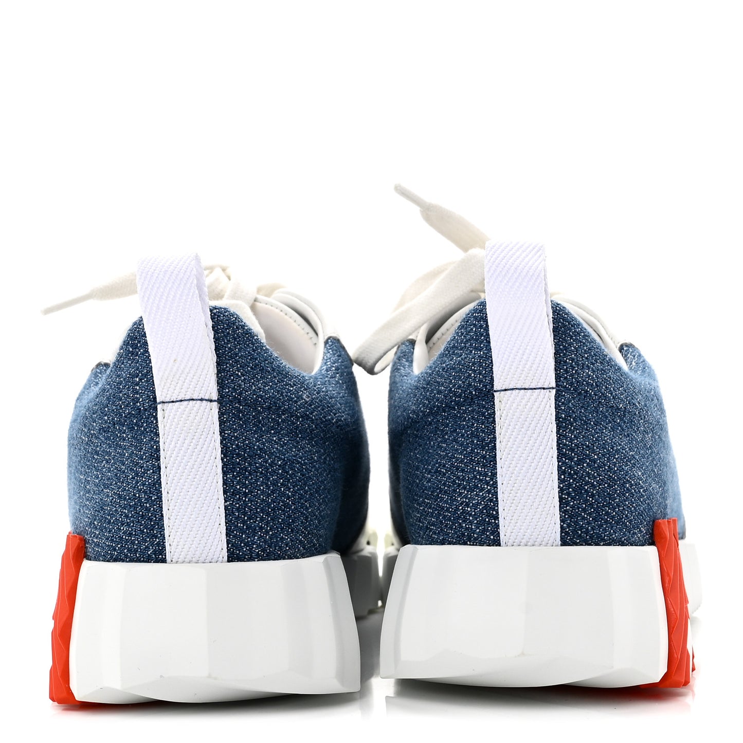 Denim Suede Goatskin Bouncing Sneakers 37 Bleu Clair White