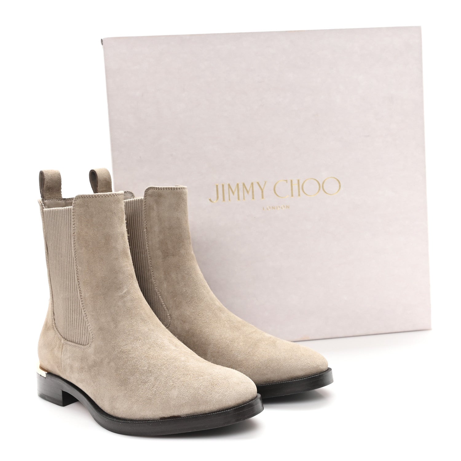 Jimmy Choo Suede Thessaly Ankle Boots 38 Taupe 9 of 9