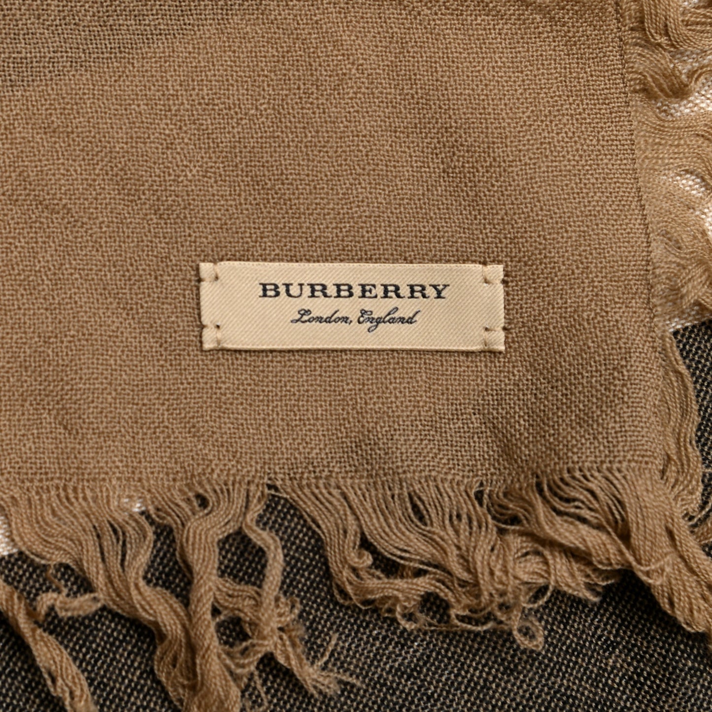 Merino Wool House Check Square Scarf Brown