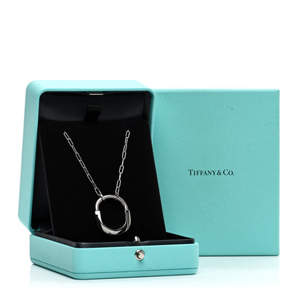 Tiffany 18K White Gold Medium Lock Pendant Necklace 3 of 5