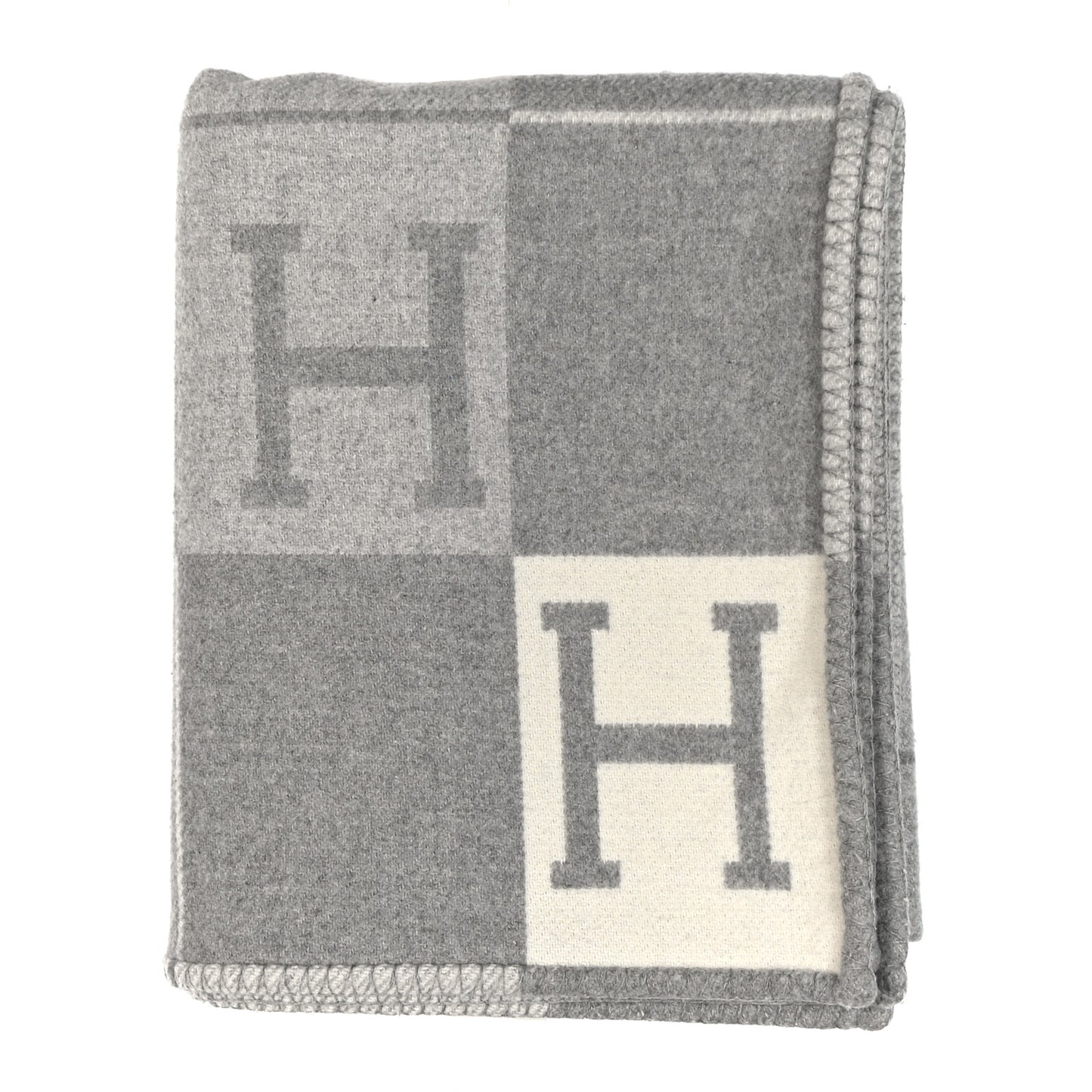 Wool Cashmere Avalon III Blanket Ecru Gris Clair