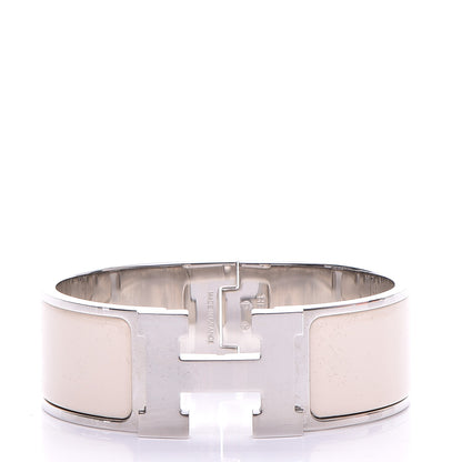 Hermes Enamel Wide Clic Clac H Bracelet PM Blanc Percale 1 of 5