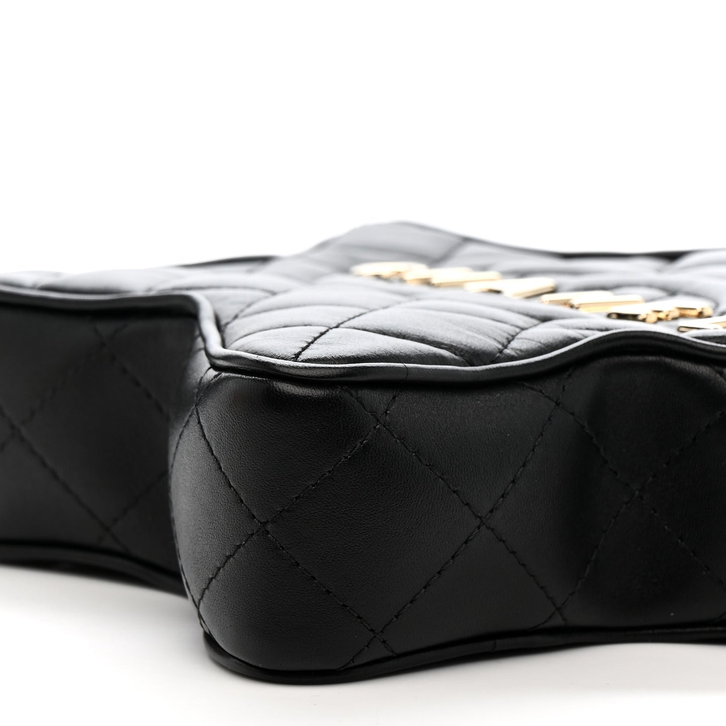 Lambskin Quilted Walk of Fame Star Bag Black