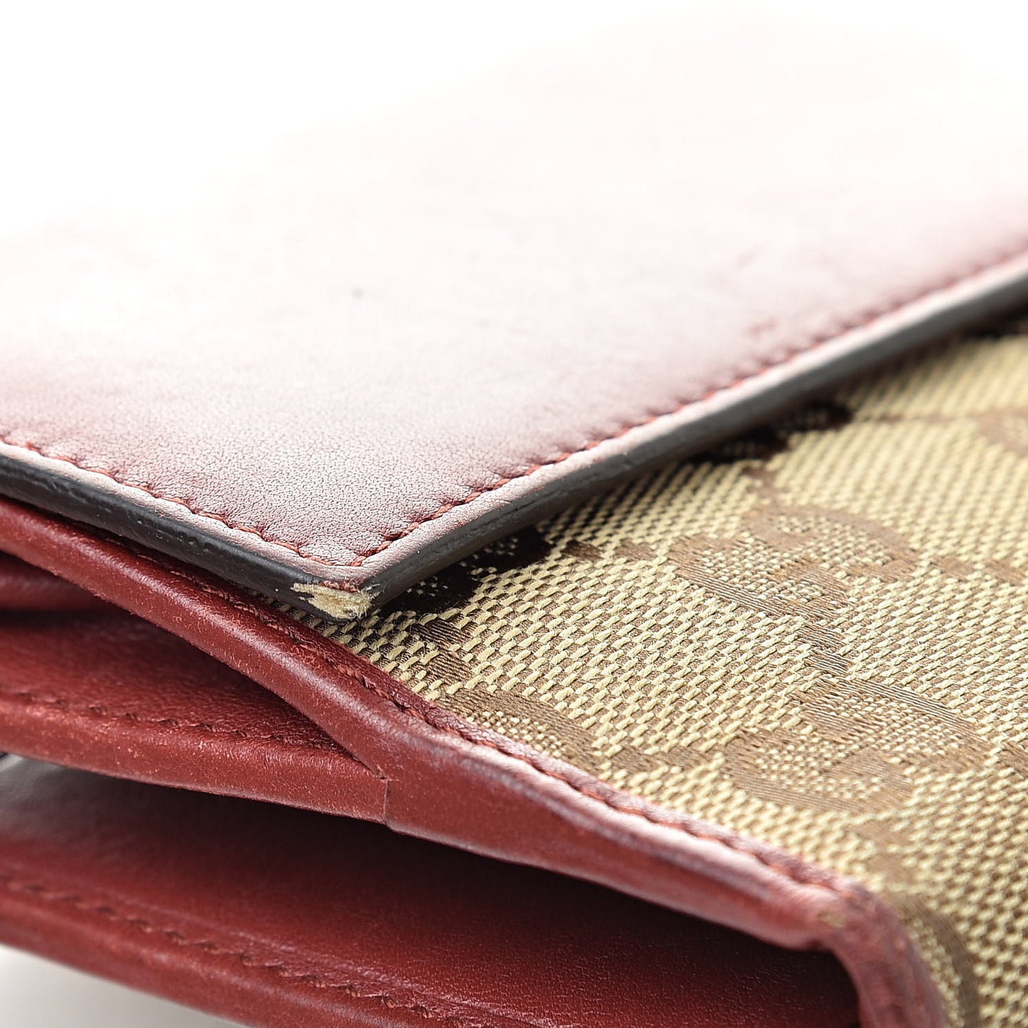 Monogram Heart French Wallet Red