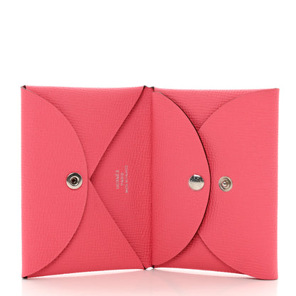 Hermes Epsom Calvi Duo Card Case Rose Azalee 5 of 7