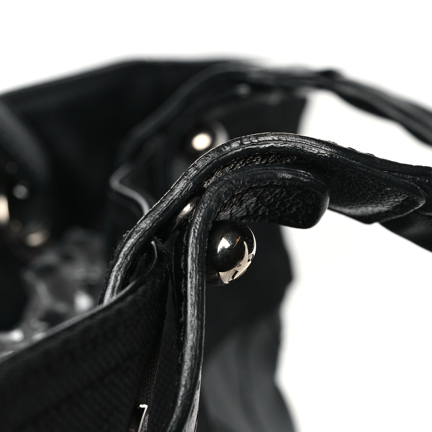 Coated Canvas Quilted Large Paris Biarritz Tote Black