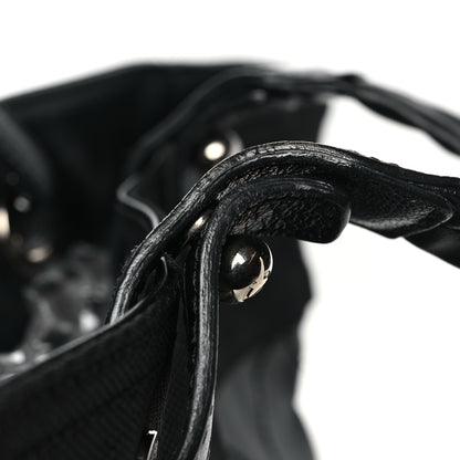 Chanel Coated Canvas Quilted Large Paris Biarritz Tote Black 11 of 12