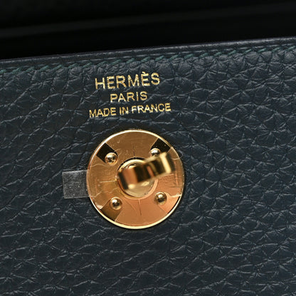 Hermes Taurillon Clemence Mini Lindy 20 Vert Cypress 6 of 11