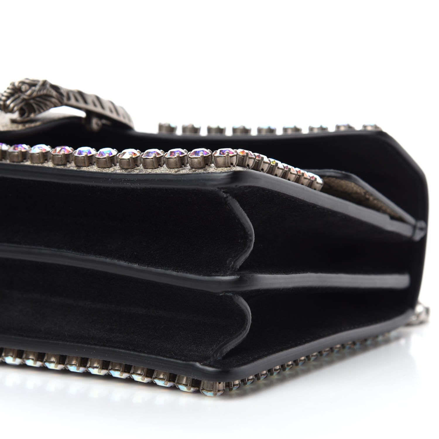 Gucci GG Supreme Monogram Crystal Small Dionysus Shoulder Bag Black 7 of 11