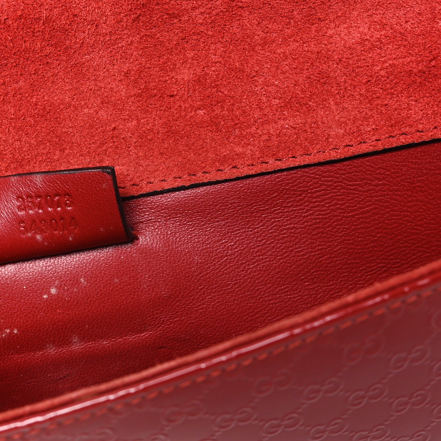 Patent Microguccissima Small Broadway Clutch Red
