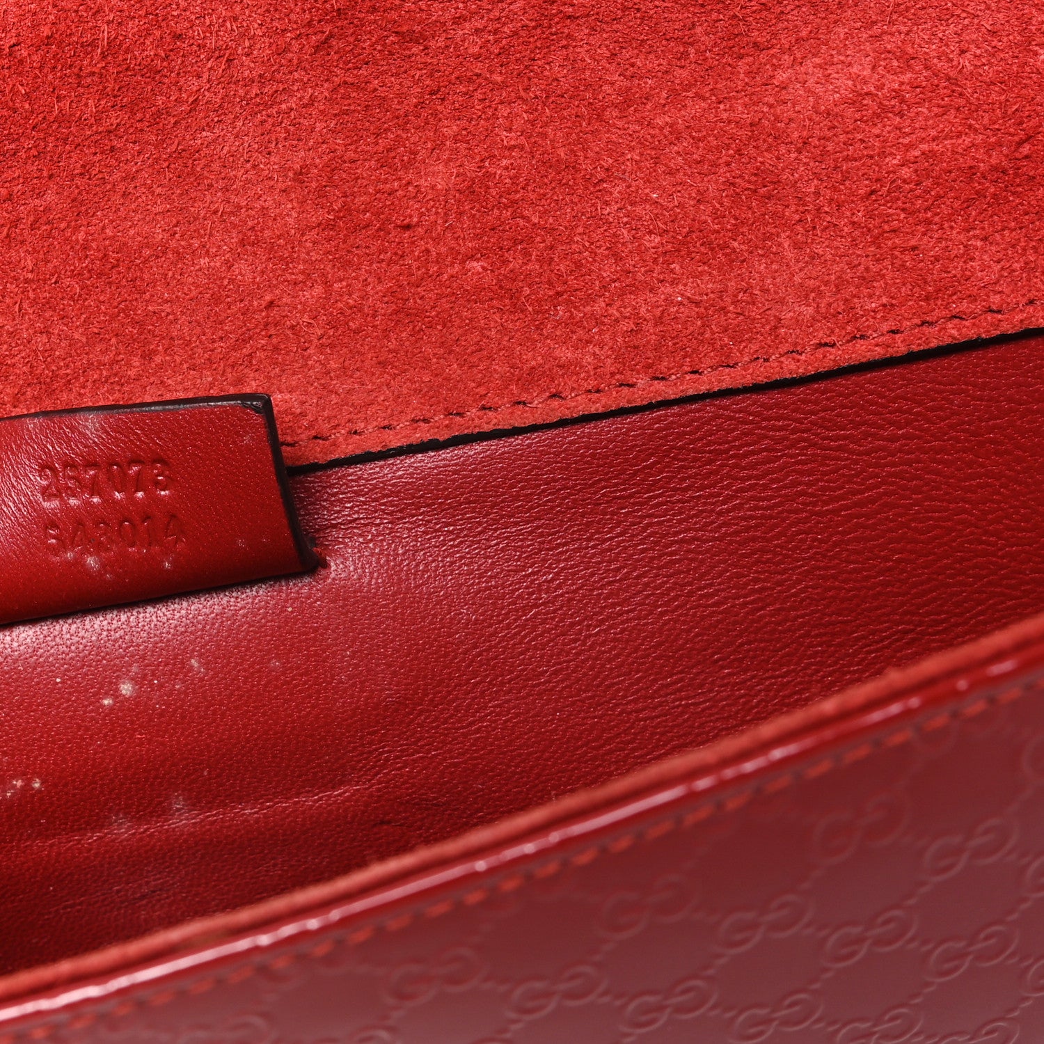 Gucci Patent Microguccissima Small Broadway Clutch Red 7 of 7