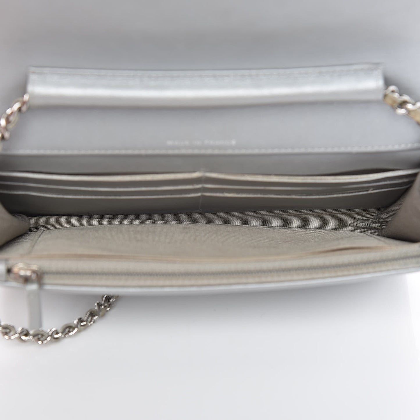 Patent Strass Wallet On Chain WOC Silver