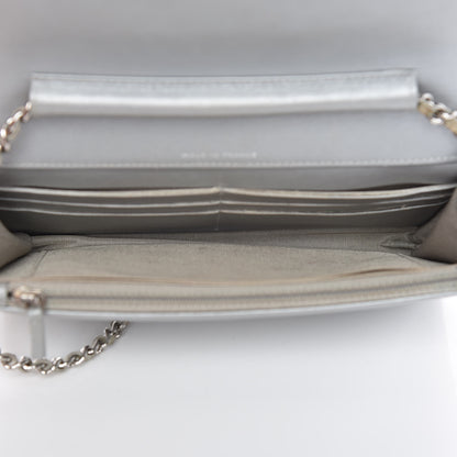 Chanel Patent Strass Wallet On Chain WOC Silver 7 of 16