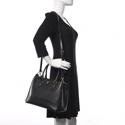 Prada Saffiano Lux Medium Tote Black 2 of 14