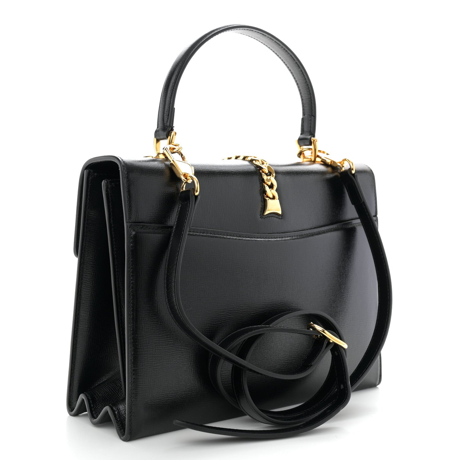Gucci Azalea Calfskin Small Black Sylvie 1969 Top Handle Bag Black 3 of 11