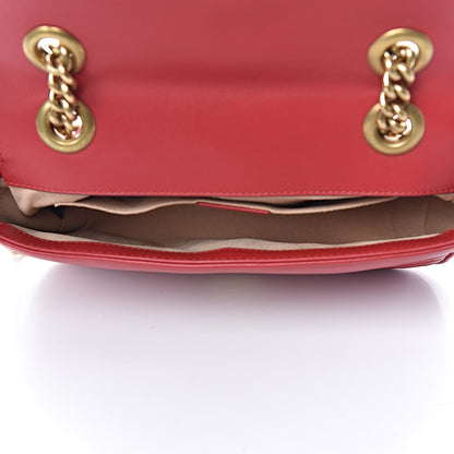 Gucci Calfskin Matelasse Mini GG Marmont Shoulder Bag Hibiscus Red 5 of 11