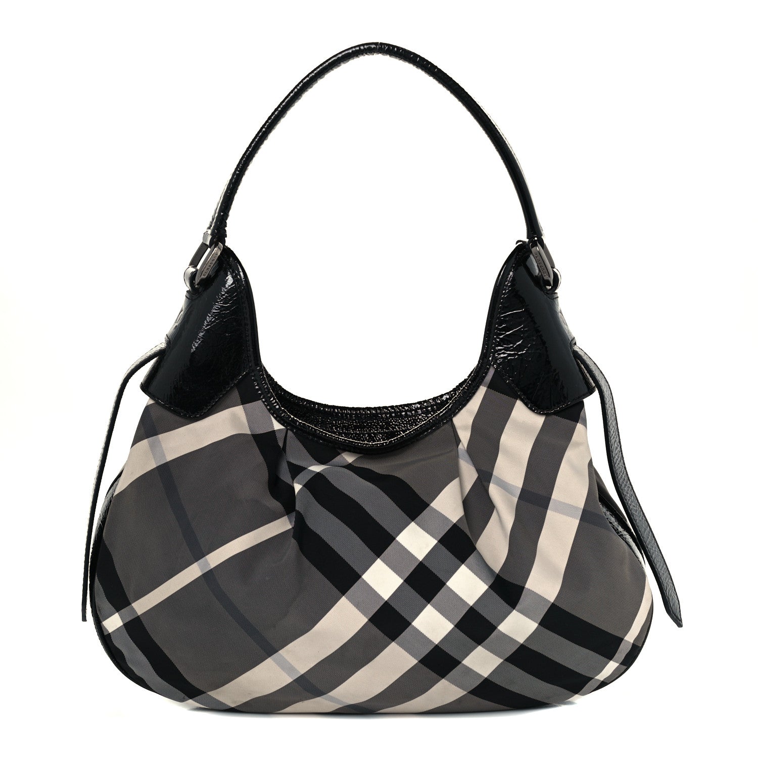 Burberry Beat Check Small Brooklyn Hobo Black 1 of 11