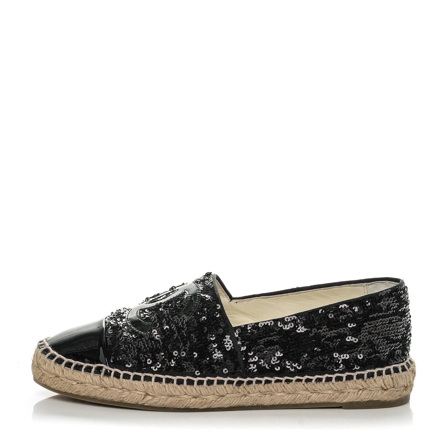 Patent Sequin CC Espadrilles 39 Black