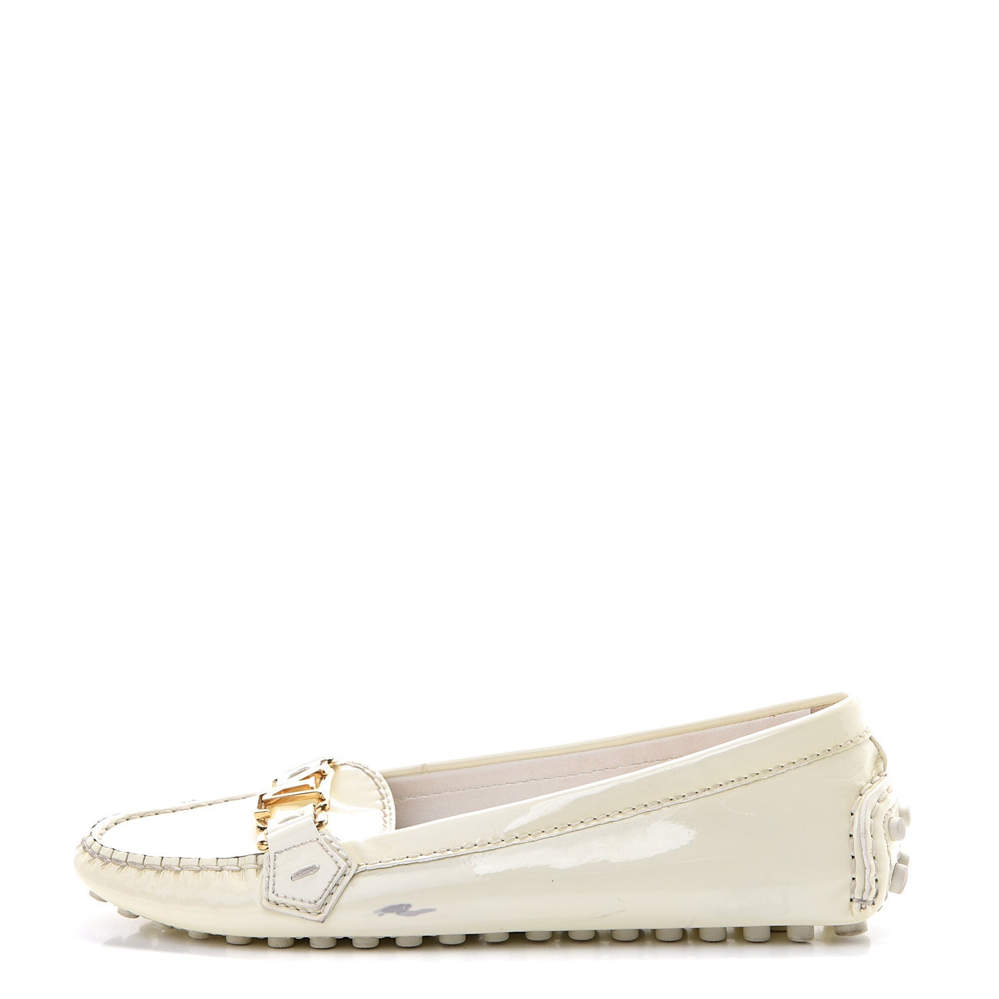 Patent Calfskin Oxford Loafers 36.5 White