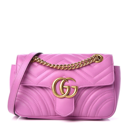 Gucci Calfskin Matelasse Mini GG Marmont Shoulder Bag Candy Mousse 1 of 7