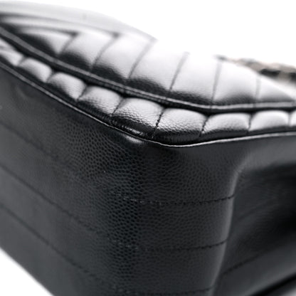 Chanel Caviar Chevron Quilted Mini Square Flap Black 11 of 14