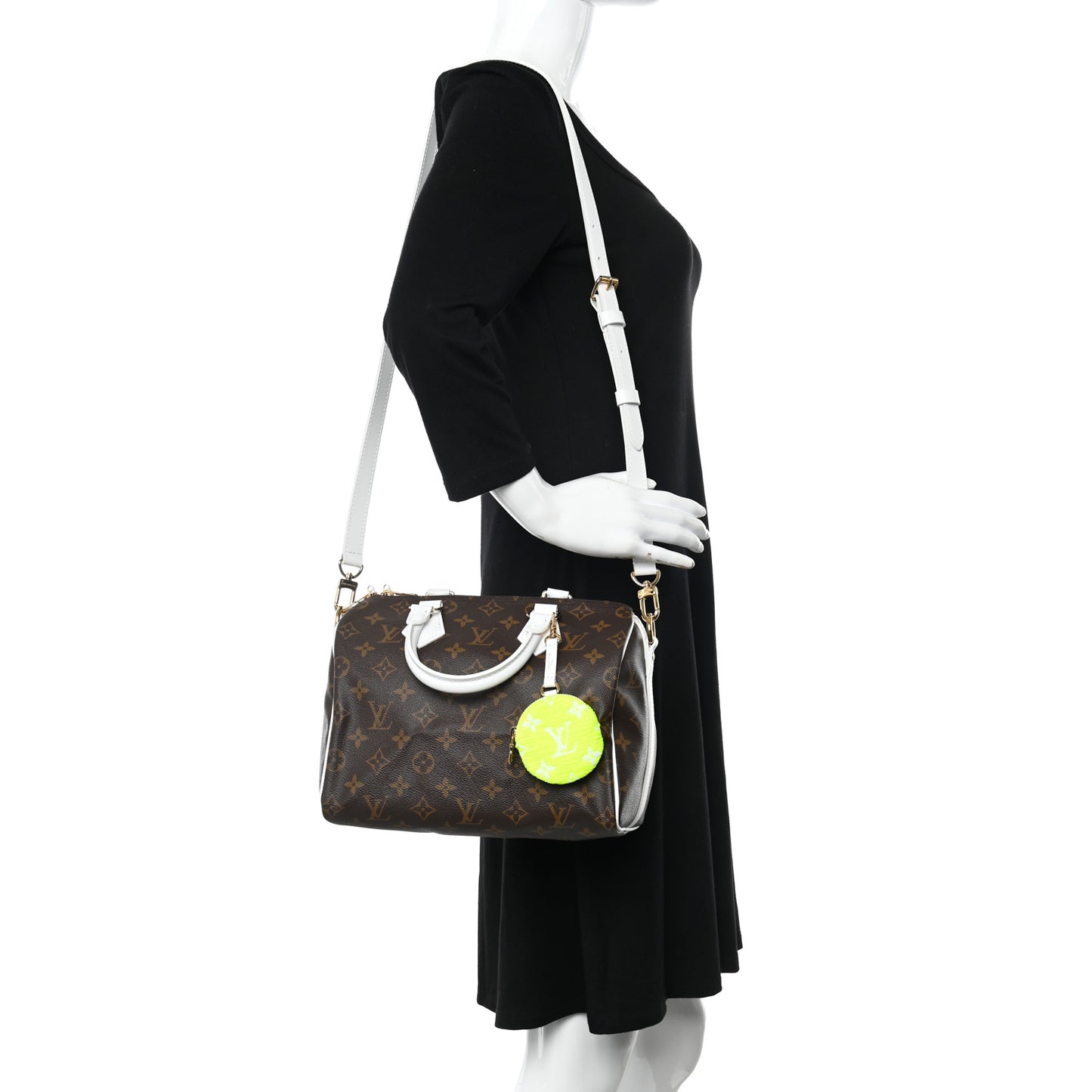 Monogram LV Match Speedy Bandouliere 25 White