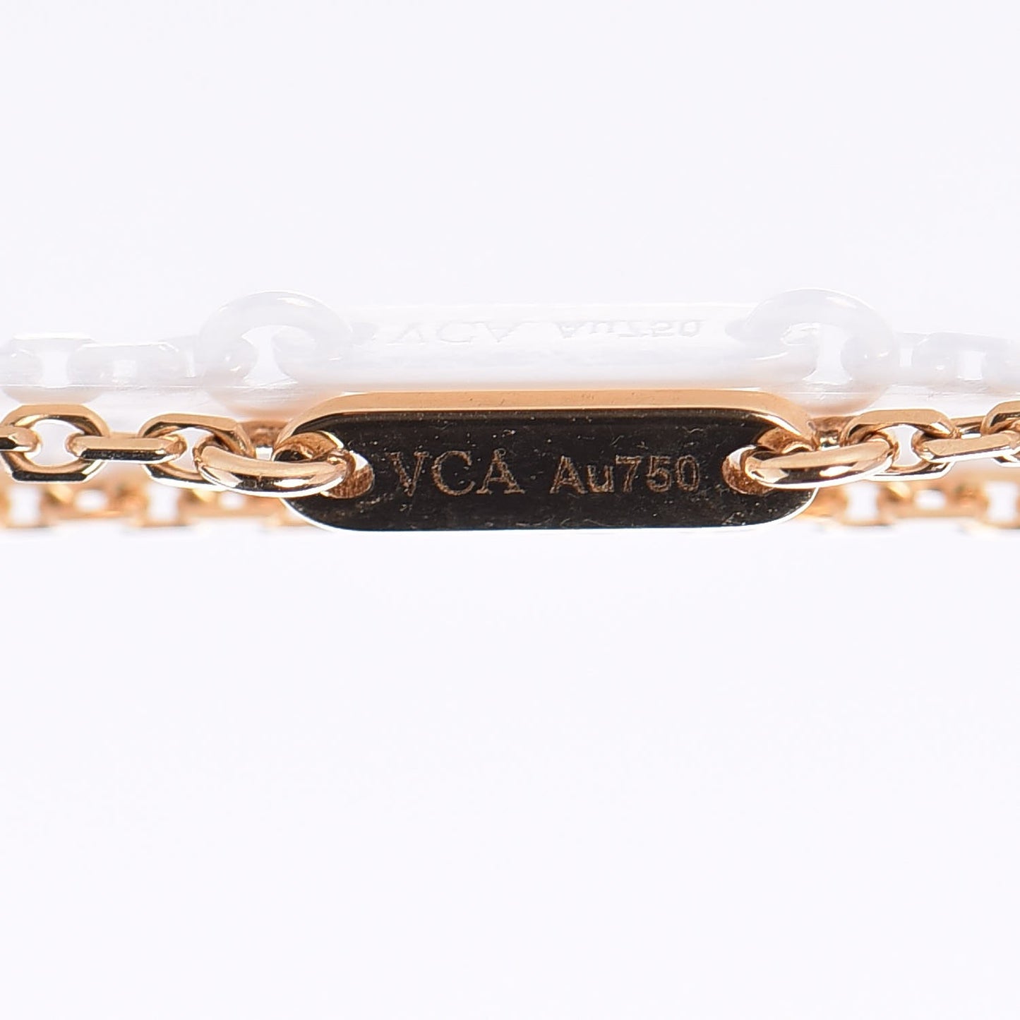 18K Yellow Gold Mother of Pearl Sweet Alhambra Pendant Necklace
