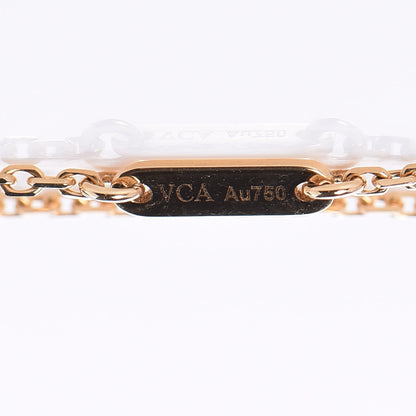 Van Cleef & Arpels 18K Yellow Gold Mother of Pearl Sweet Alhambra Pendant Necklace 6 of 8