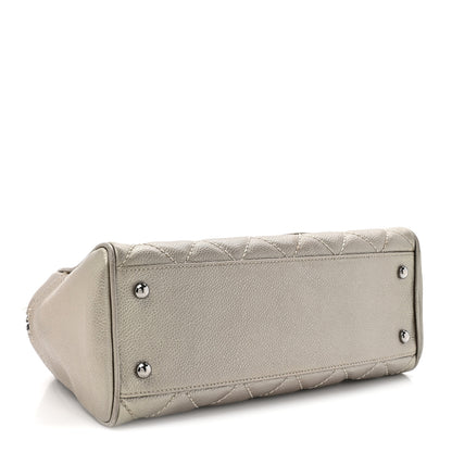 Chanel Metallic Caviar Quilted Timeless Bowler Silver 4 of 14