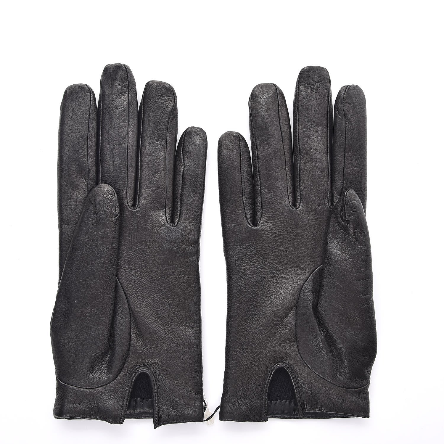 Chanel Lambskin Quilted Chocolate Bar Gloves 7 Black 3 of 6