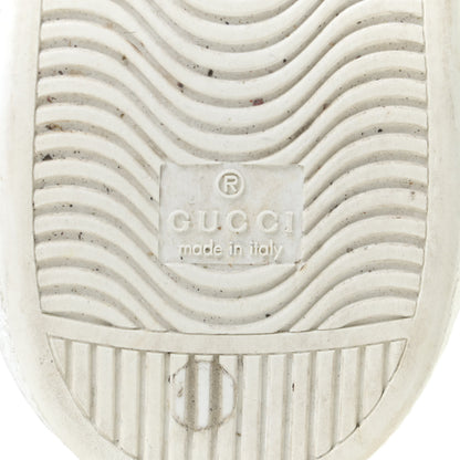Gucci Calfskin Interlocking G Perforated Mens Ace High Top Sneakers 10 White Great White Grey Sky 10 of 15