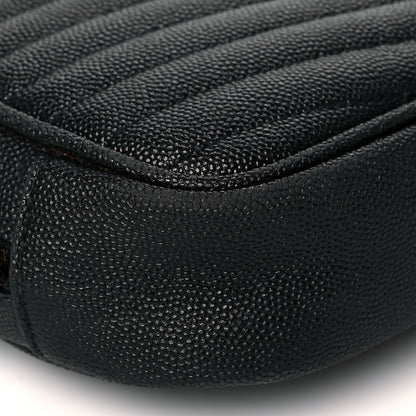 Saint Laurent Grain De Poudre Matelasse Monogram Mini Lou Camera Bag Black 9 of 10