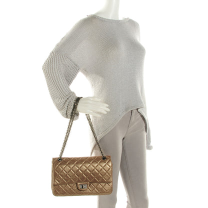 Chanel Metallic Aged Calfskin Quilted 2.55 Reissue 226 Flap Dark Gold 2 of 8
