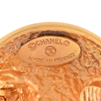 Chanel CC Button Clip On Earrings Gold 4 of 5