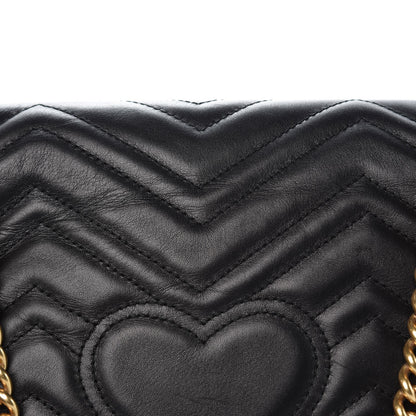 Gucci Calfskin Matelasse Medium GG Marmont Shoulder Bag Black 11 of 11