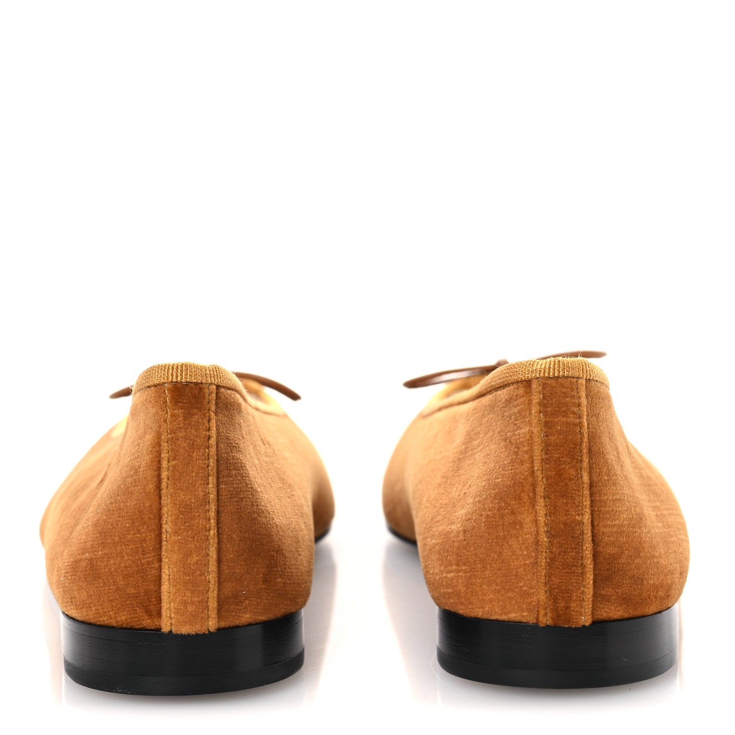 Chanel Velvet Cap Toe CC Ballerina Flats 39.5 Brown Light Brown 6 of 11