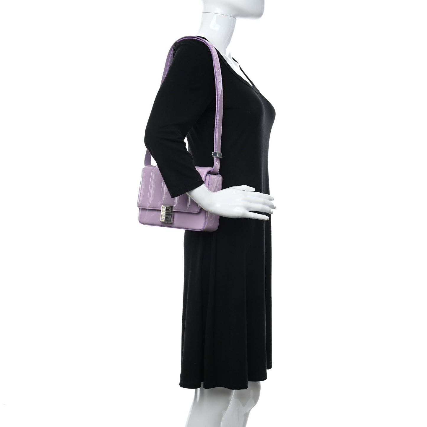 Patent 4G Medium Padded Crossbody Bag Lilac
